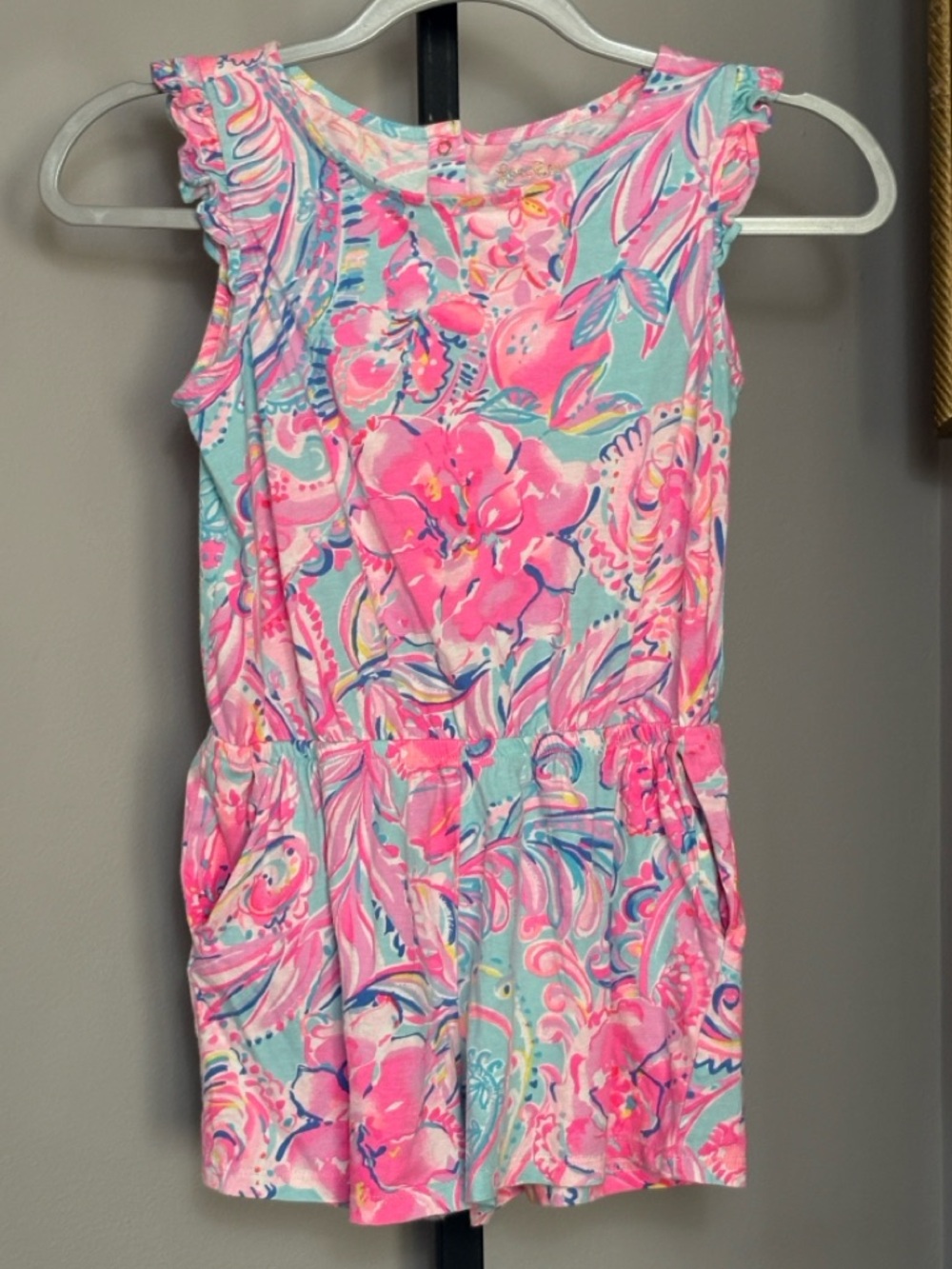 Lilly Pulitzer Large Girls Mini Patsi Romper Island de Coco Romper